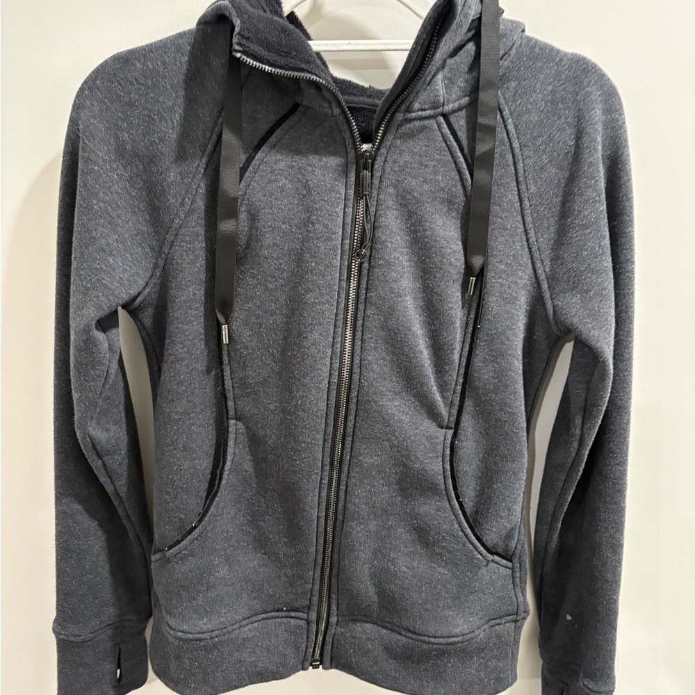lululemon athletica Charcoal Gray Full-Zip Plush hoodie